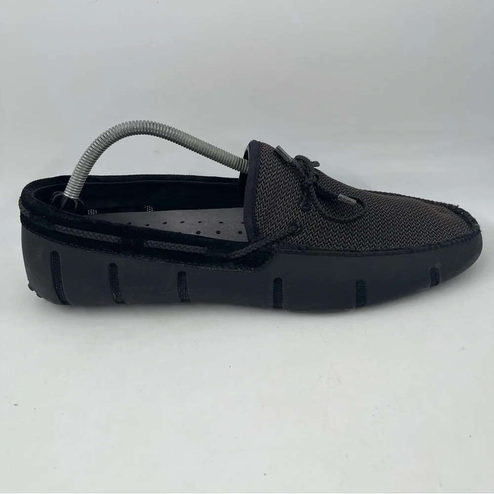 Swims Men’s Charcoal Braided Lace- Size 12 -Waterproof Leather Mesh Top Loafers